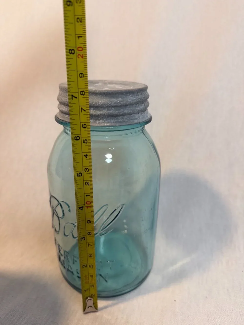 Vintage Ball Perfect Mason Blue Jars Zinc Lids Milk Glass Inserts Set of 2